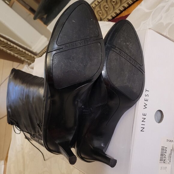 Nine West Over-the-Knee Black Leather Boots EUC - Picture 6 of 8